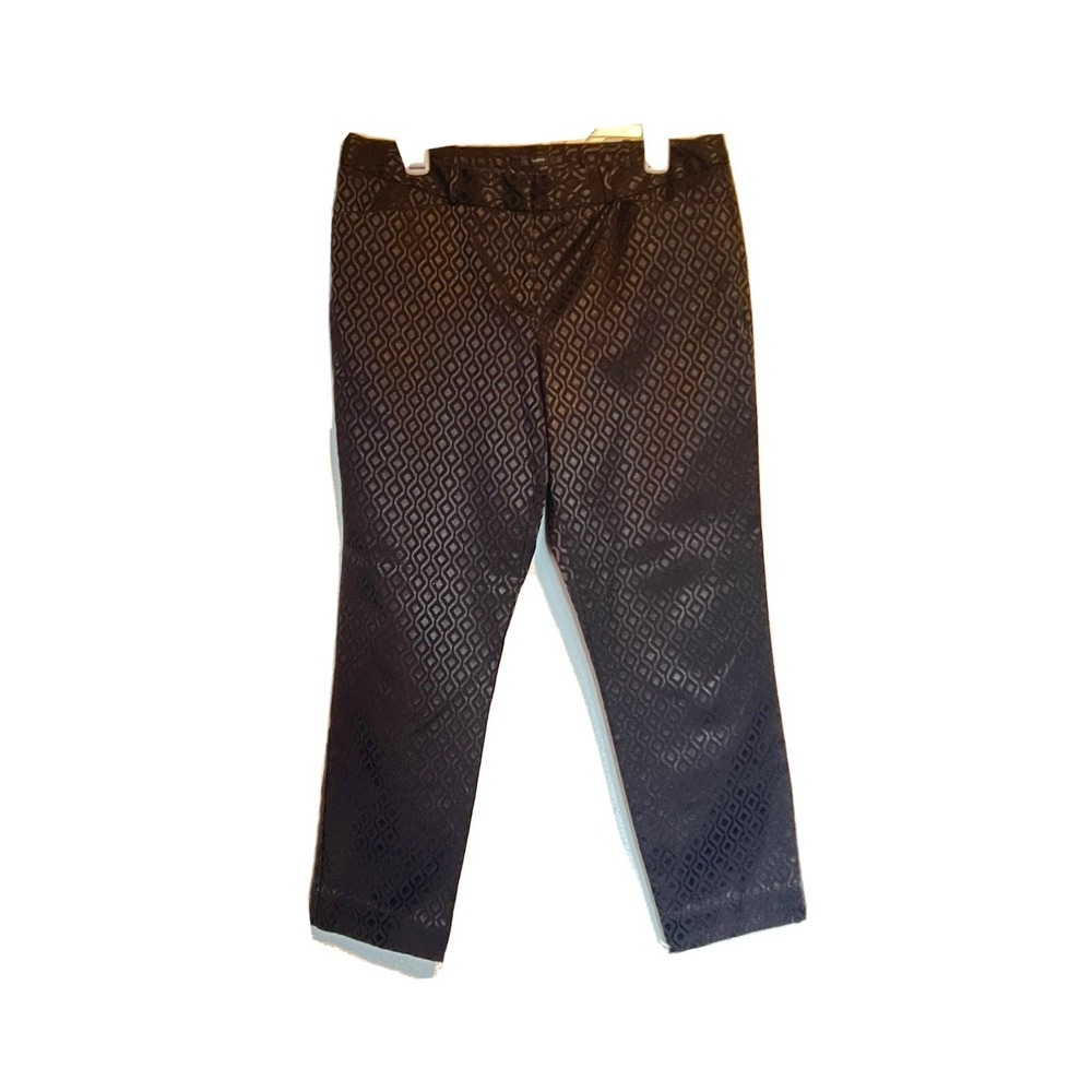 womens pants size 12 career work dress pants flat front Silver Sheen BO‎
